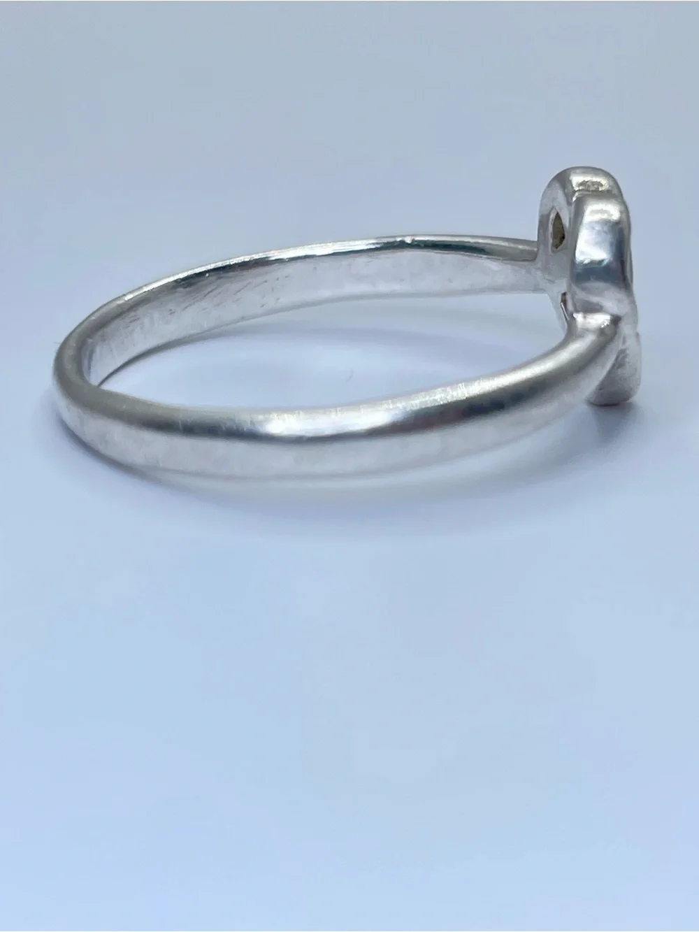 925 Sterling Silver Infinity Heart Ring Band Sz 7 Minimalist Love Modern Classic